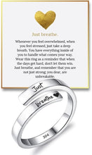 Load image into Gallery viewer, Stylish Just Breathe Ring – Adjustable and Skin-Friendly Stainless Steel Jewelry