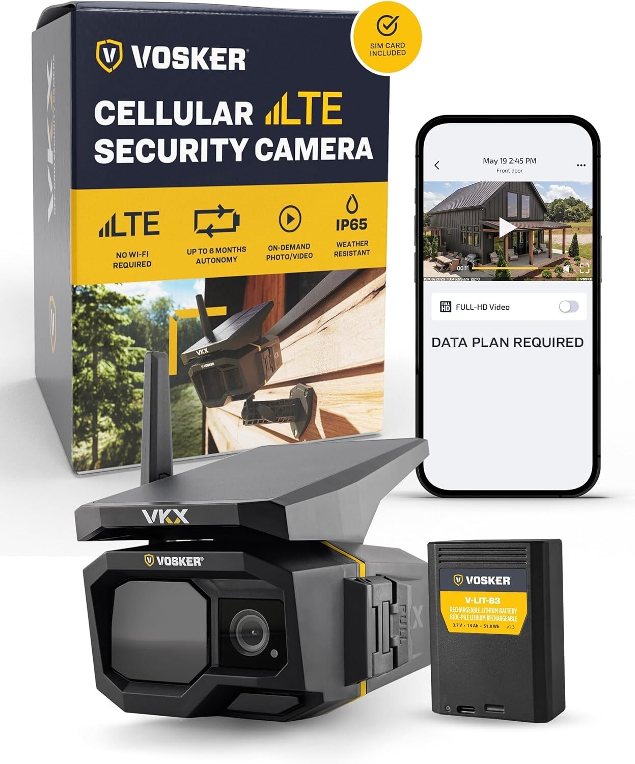 Battery-Powered 4G-LTE Outdoor Camera - Motion Activated, IP65 Weather-Resistant