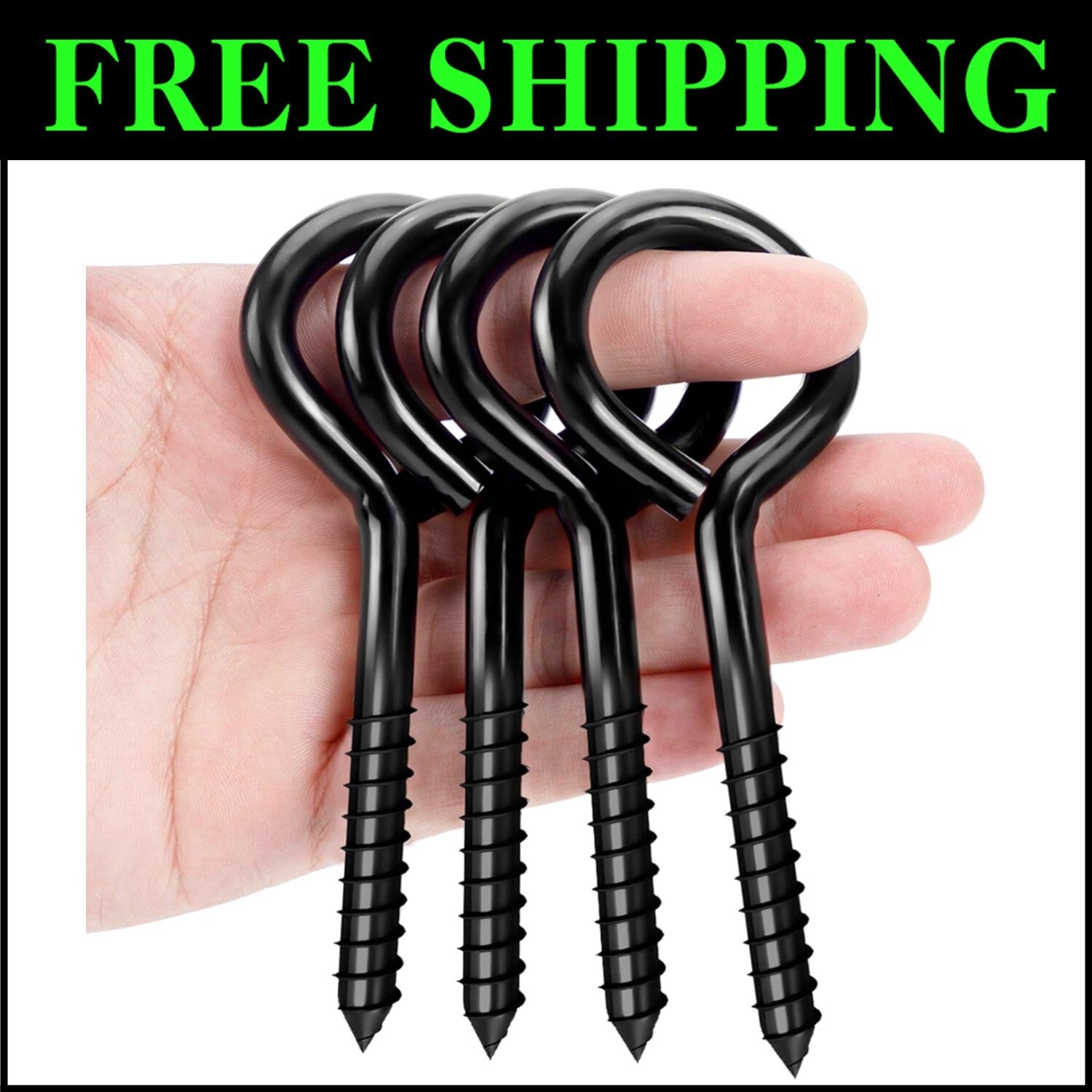 Heavy-Duty 5 Inch Eye Hooks - 20 Pcs Stainless Steel with 400 lb Load Capacity