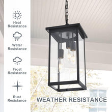 Load image into Gallery viewer, Elegant Adjustable 3-Light Outdoor Light with Clear Glass Shade – Black Finish