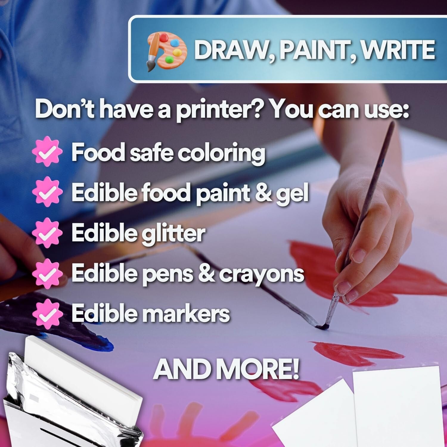 48 Count Kosher Certified Frosting Sheets - Vegan & Gluten-Free Icing Paper