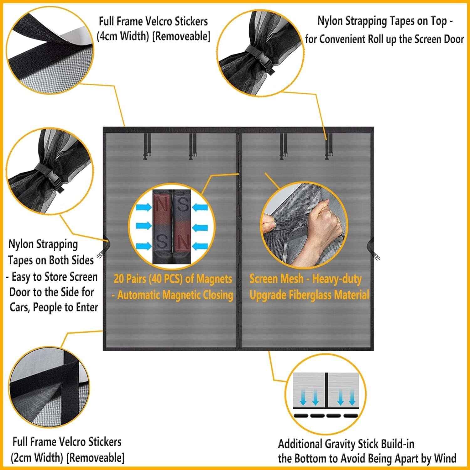 Easy Install Magnetic Garage Door Screen 8x7ft - Durable & Refreshing Airflow