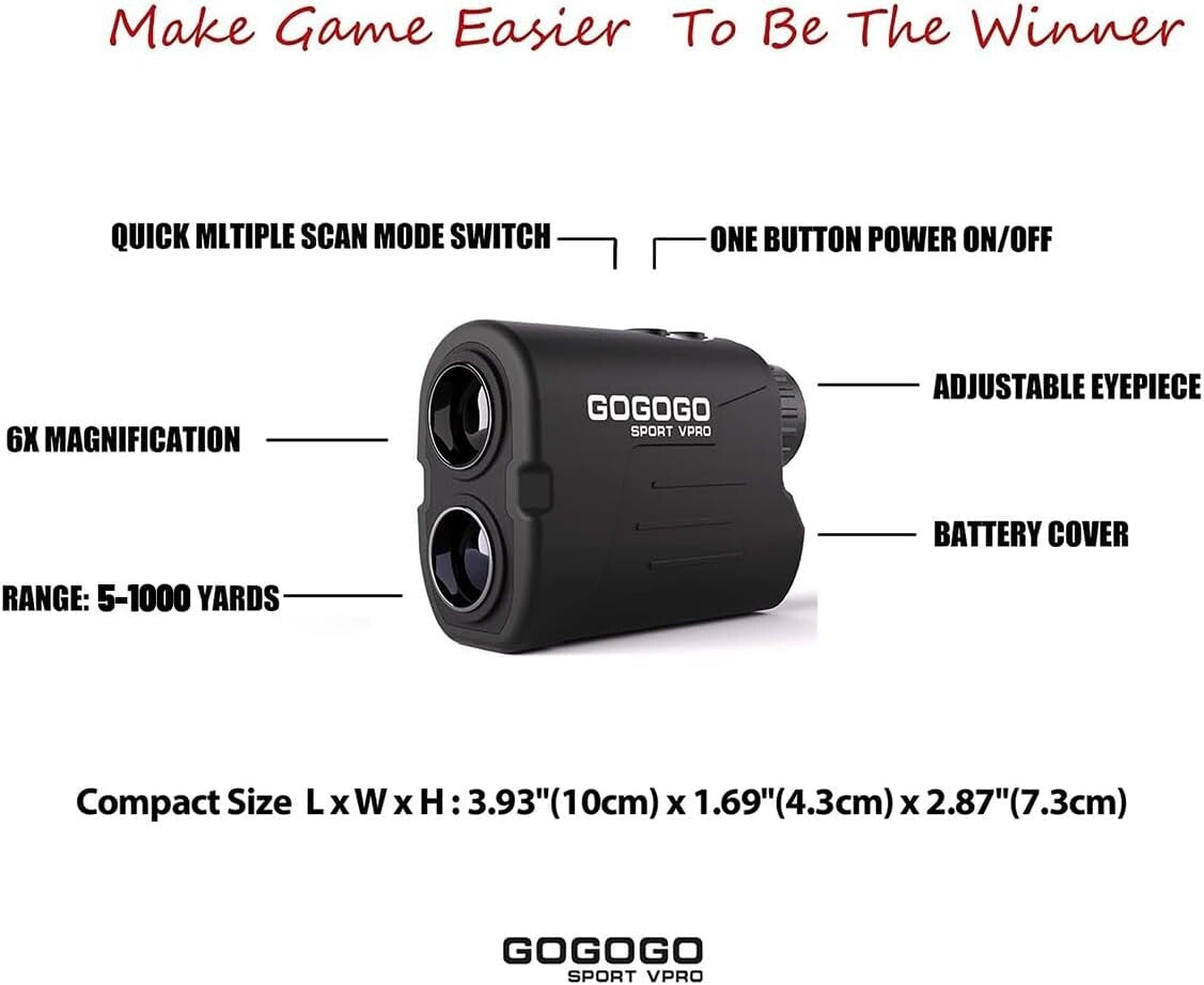 Gogogo Sport Laser Rangefinder with Slope & Pin-Seeker - Outdoor Precision Tool