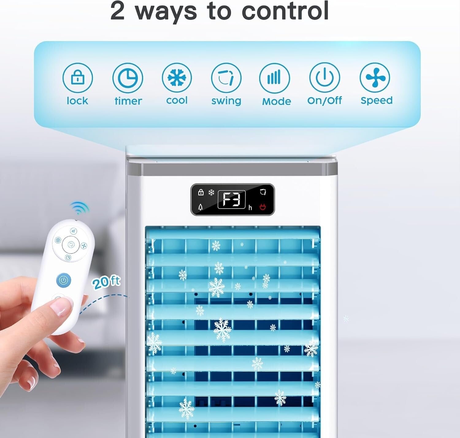 2-Gallon Evaporative Cooler with Auto Mode & Energy Savings for Ultimate Comfort