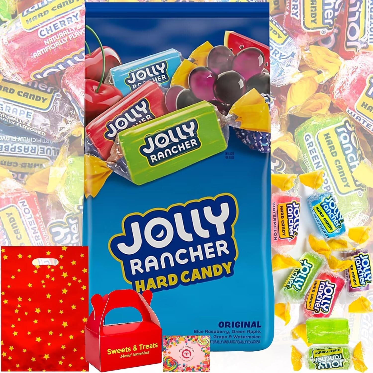 Assorted Jolly Rancher Hard Candy - Blue Raspberry, Cherry & More - 5 Lbs