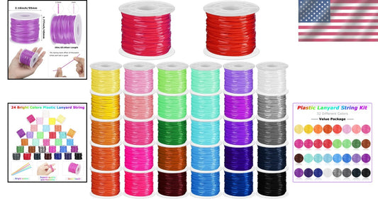 Craft with 32 Rolls of Vibrant Lanyard Strings - Perfect for Jewelry Making