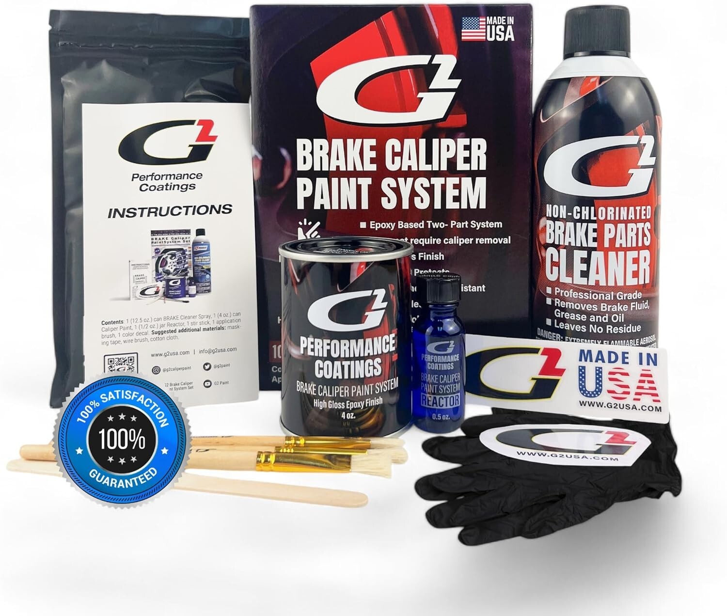 Epoxy Brake Caliper Paint Kit - High Temperature, Lime Green Finish, Made in USA