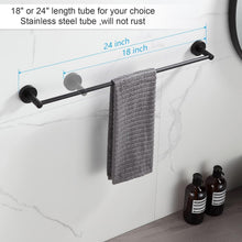 Load image into Gallery viewer, 8-Piece Rust-Resistant Matte Black Bathroom Hardware with Adjustable Towel Bars