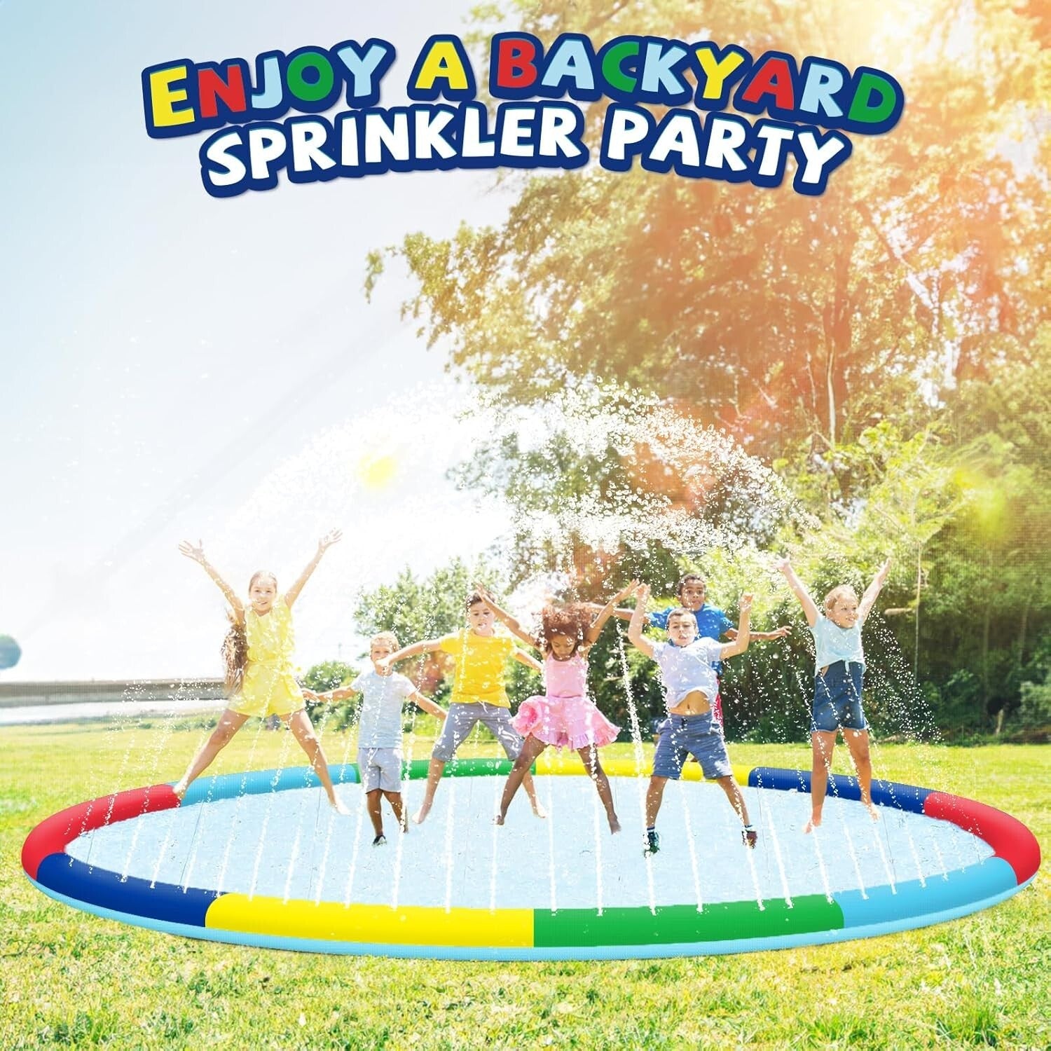 Oversized 16ft Baby Splash Pad with Customizable Water Spray for Summer Play