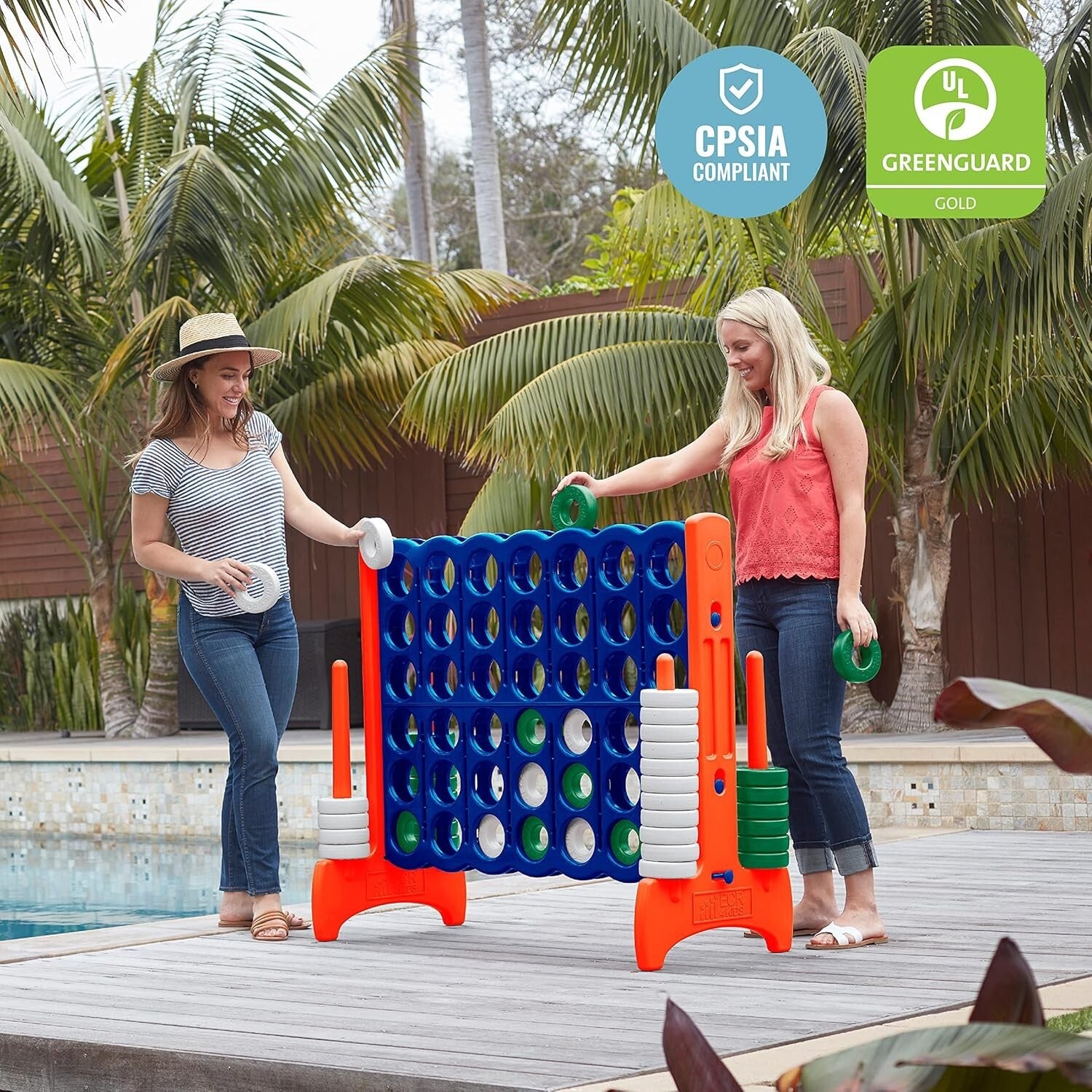 Extra-Large 4-to-Score Game - Durable Blue/Orange Outdoor/Indoor Fun