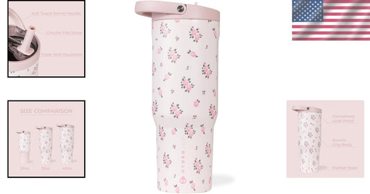 Ergonomic 40oz Stainless Steel Water Bottle – Vacuum Insulated for Active Living