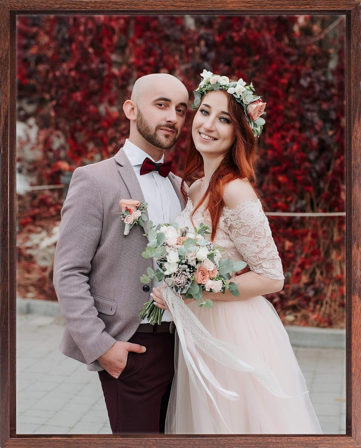 Artistic Dark Brown Floater Frame - Showcase 16x20 Canvas Paintings Effortlessly