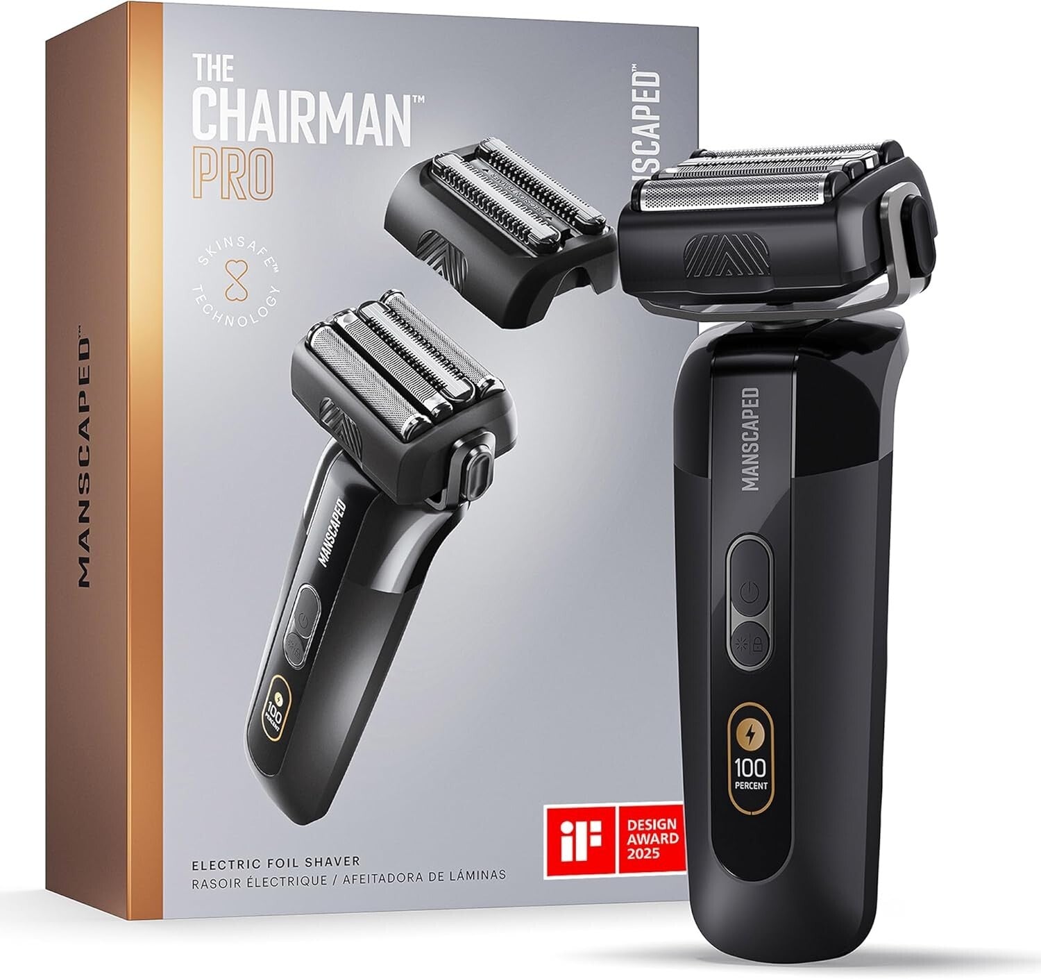 Skinsafe Electric Shaver - Interchangeable Blades & LED Spotlight Features