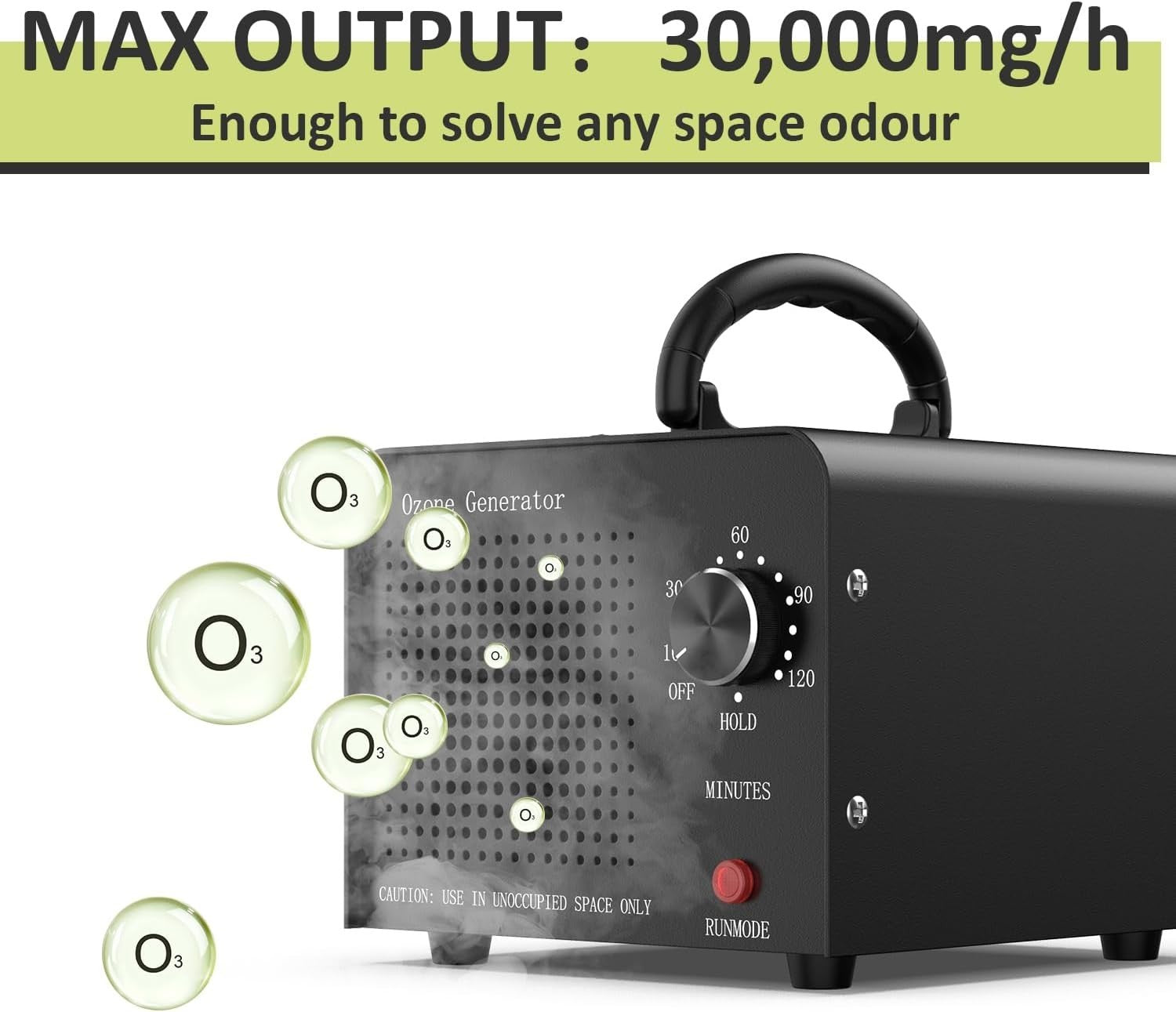 High-Power 30000mg Ozone Generator - Smoke & Pet Odor Eliminator for Any Room