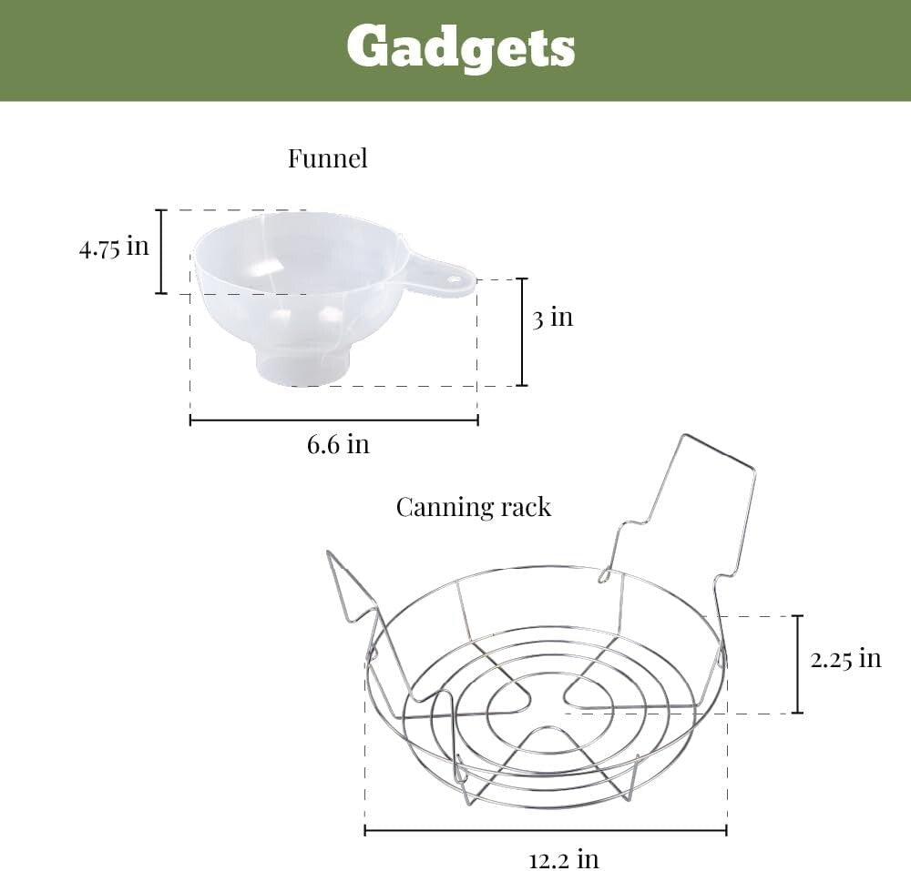 Durable Enamel Canning Pot with Jar Rack - 8-Piece Starter Kit for Home Canning