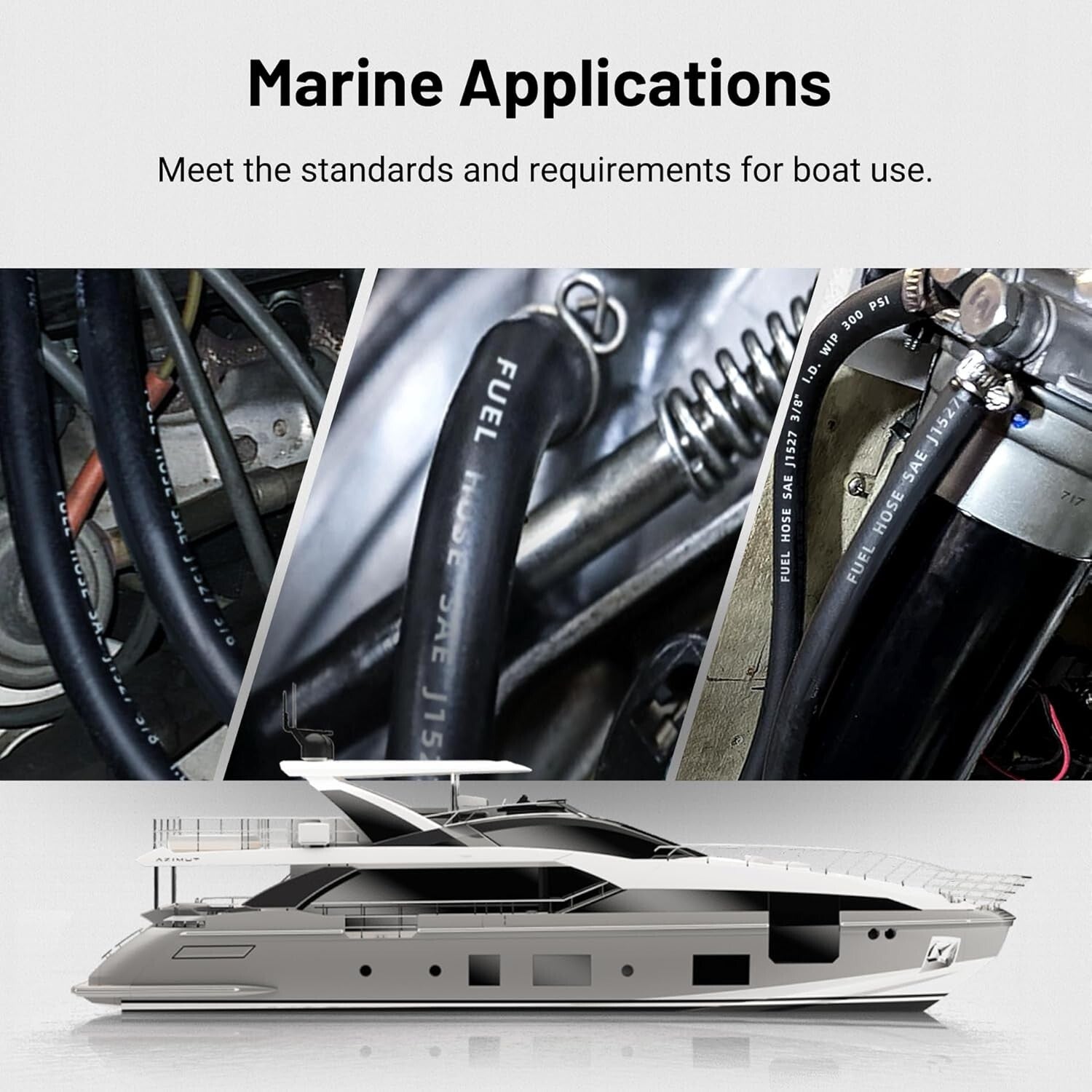 1/4" ID x 25FT Marine Fuel Hose A1-15 - Reliable for Gas & Diesel Applications