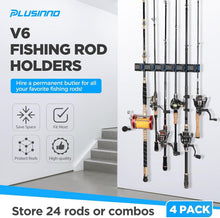 Load image into Gallery viewer, Heavy-Duty Fishing Rod Rack - V6 Holders for Garage &amp; Stylish Organization