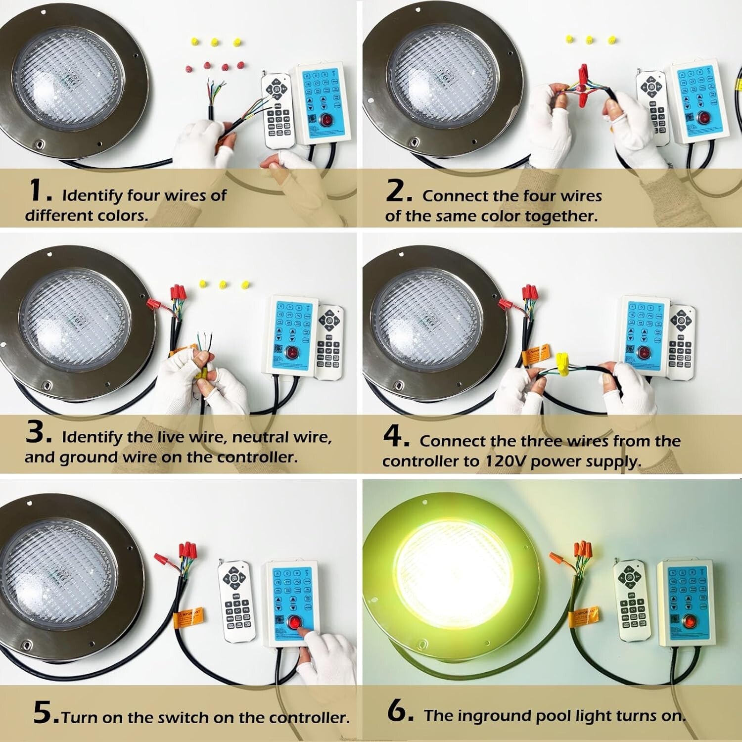 Versatile 54W Color Changing Pool Light - 12V Safe, Waterproof, Modern Design