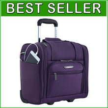 Load image into Gallery viewer, Lightweight 15-Inch Underseater Luggage with USB Charger - Purple Travel Bag