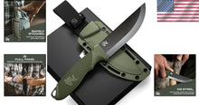 Load image into Gallery viewer, W-SCANDI Full Tang Survival Knife with Tactical Sheath - 4.6'' Razor-Sharp Blade
