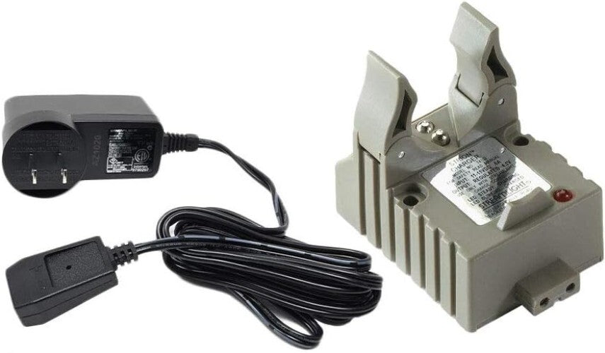 Compact Strion Flashlight Charger Holder with AC Wall Adapter - LED Indicator