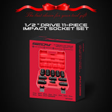 Load image into Gallery viewer, Precision 11-Piece Chrome Molybdenum Deep Socket Set with Laser-Etched Sizes