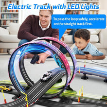 Load image into Gallery viewer, Ultimate 19ft Slot Car Racing Set with LED Loops &amp; Lap Counters - Perfect Gift!