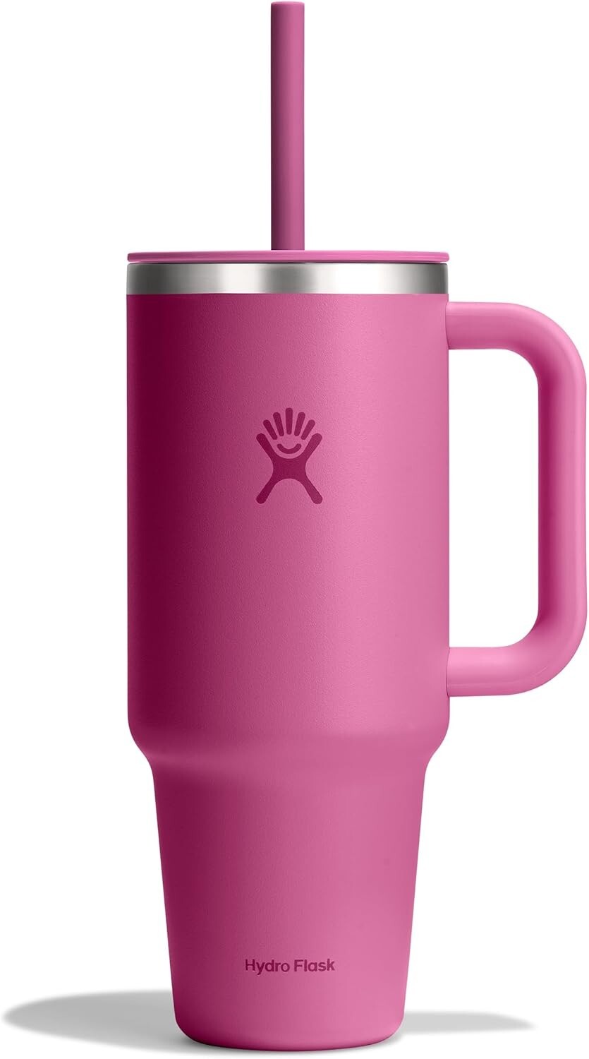 Double-Wall Vacuum Insulated 40 Oz Cup with Straw: Perfect for Travel and Sports