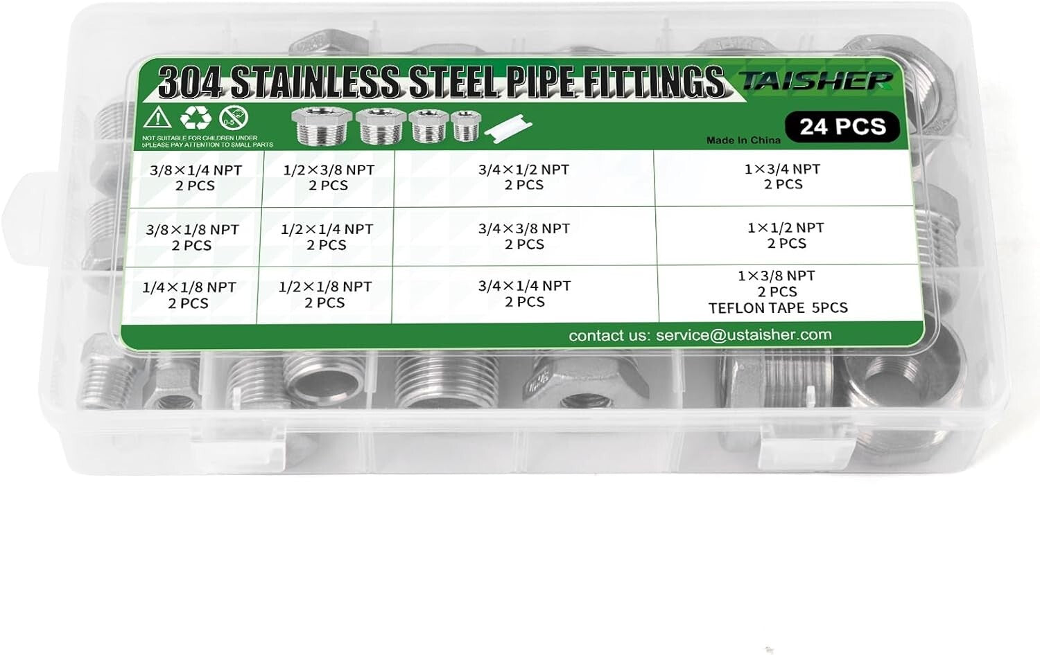 Corrosion-Resistant 24PCS Reducer Hex Bushing Kit for Durable Pipe Connections