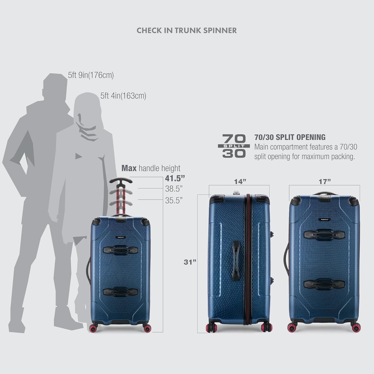 Durable 30" Hardside Luggage with 8 Spinner Wheels - TSA Compliant Travel Expert