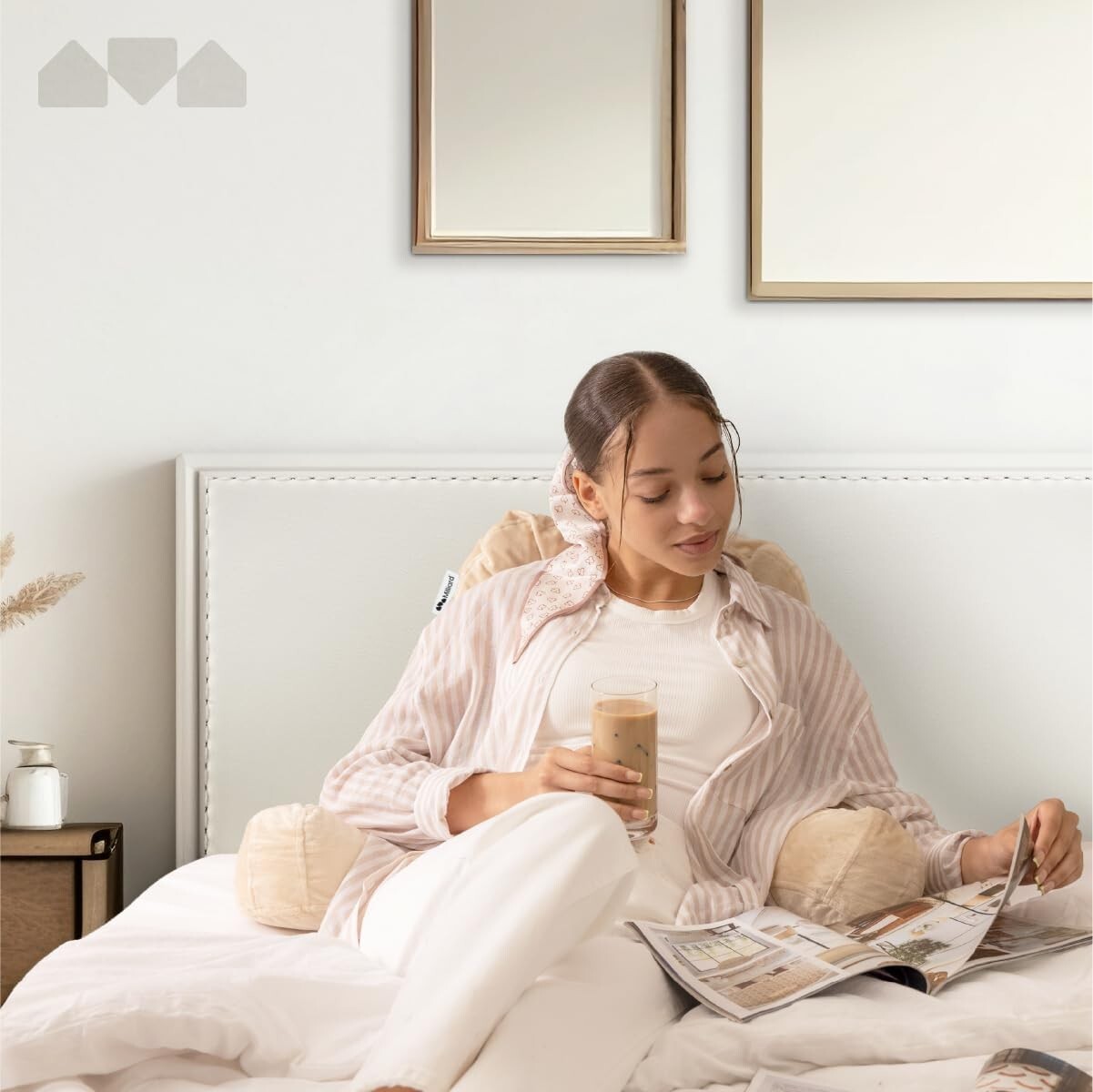 Customizable Reading Pillow with Arms - Soft Memory Foam Backrest for Comfort