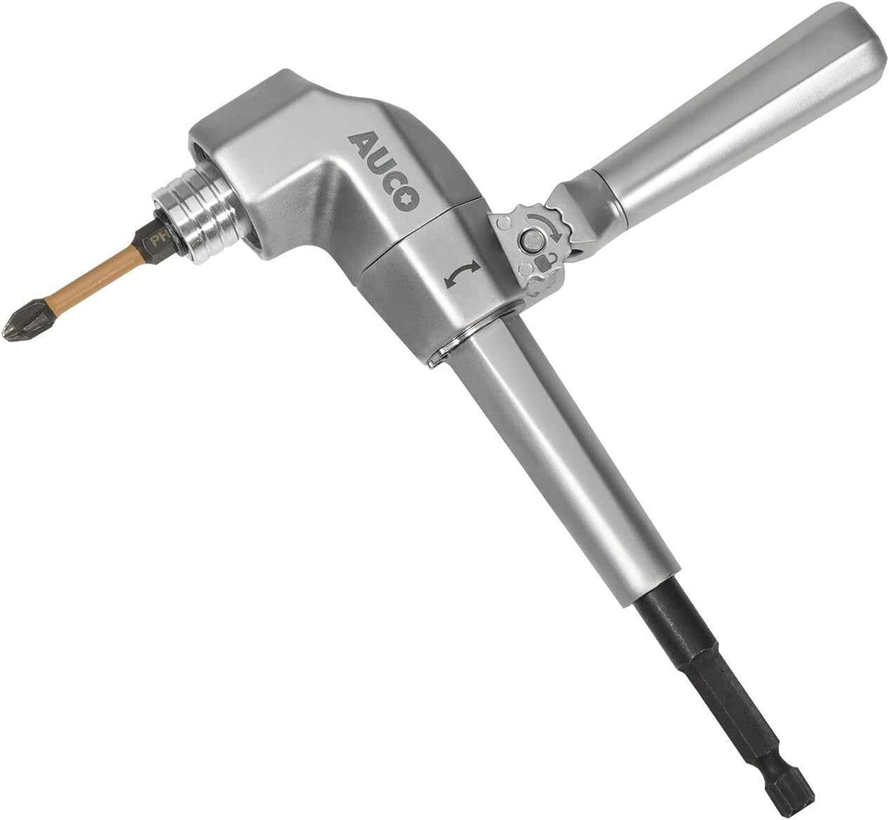 All Metal Right Angle Drill Attachment - Impact Driver Compatible Up to 3000 RPM