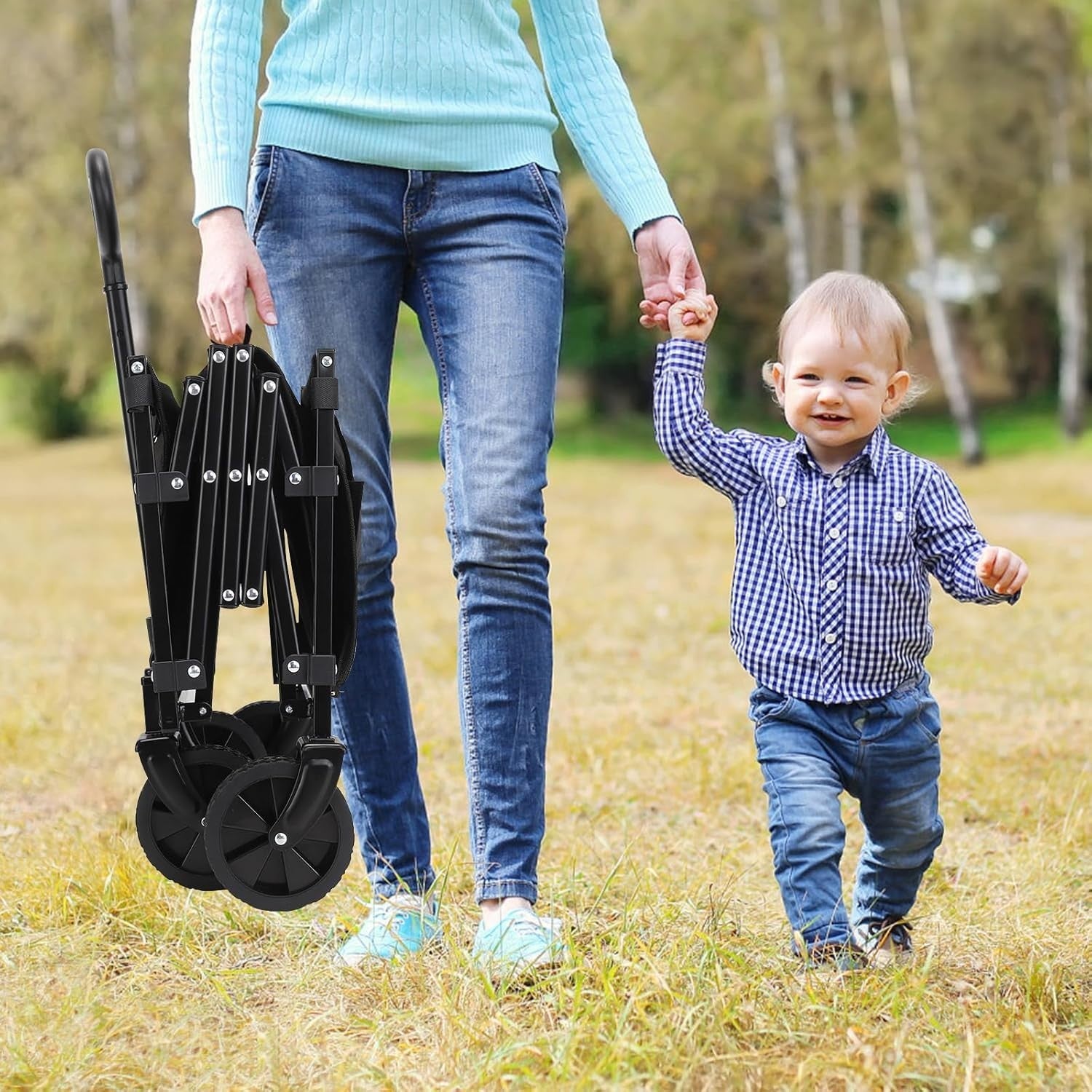 Effortless Transport Folding Wagon Cart - Perfect for Outdoor Activities