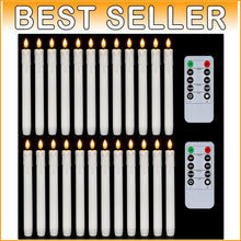 Load image into Gallery viewer, Battery Operated Flameless Candles - 24 Pcs with Remote, Flickering Light Design