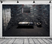 Load image into Gallery viewer, 10x8ft Prison Cell Backdrop - High-Resolution Murder Mystery Photography Prop