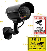 Load image into Gallery viewer, Realistic LED Fake Security Camera Set with Warning Signs - 8 Essential Pieces