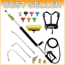 Load image into Gallery viewer, Lightweight 24 FT Pressure Washer Extension Wand with Brush Head &amp; Hose Adapters
