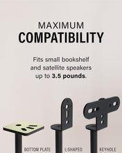 Load image into Gallery viewer, Pair of Adjustable Speaker Stands for Satellite Speakers - Lightweight &amp; Sturdy