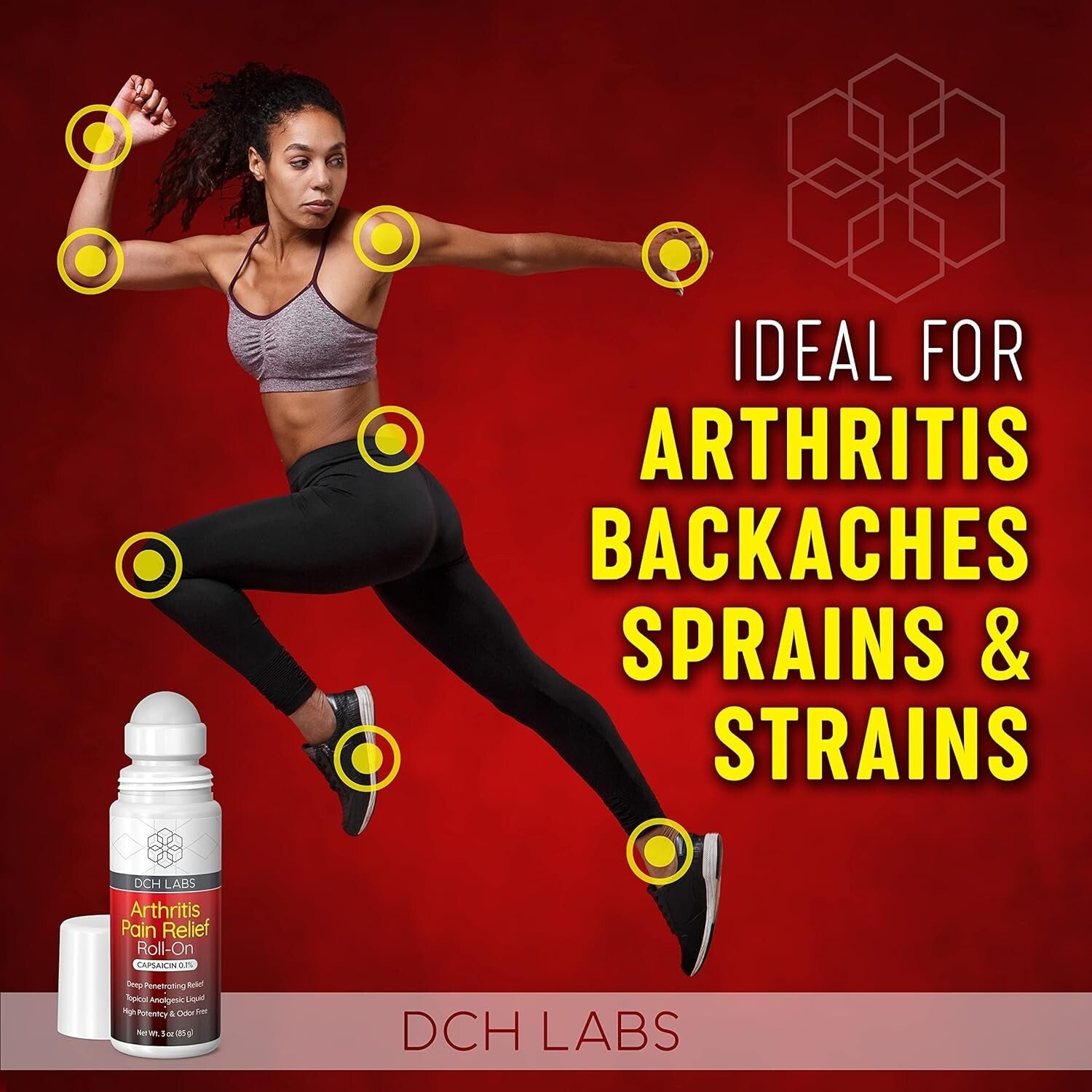 Mess-Free Capsaicin Roll-On for Deep Pain Relief: Arthritis & Joint Care, 3-Pack