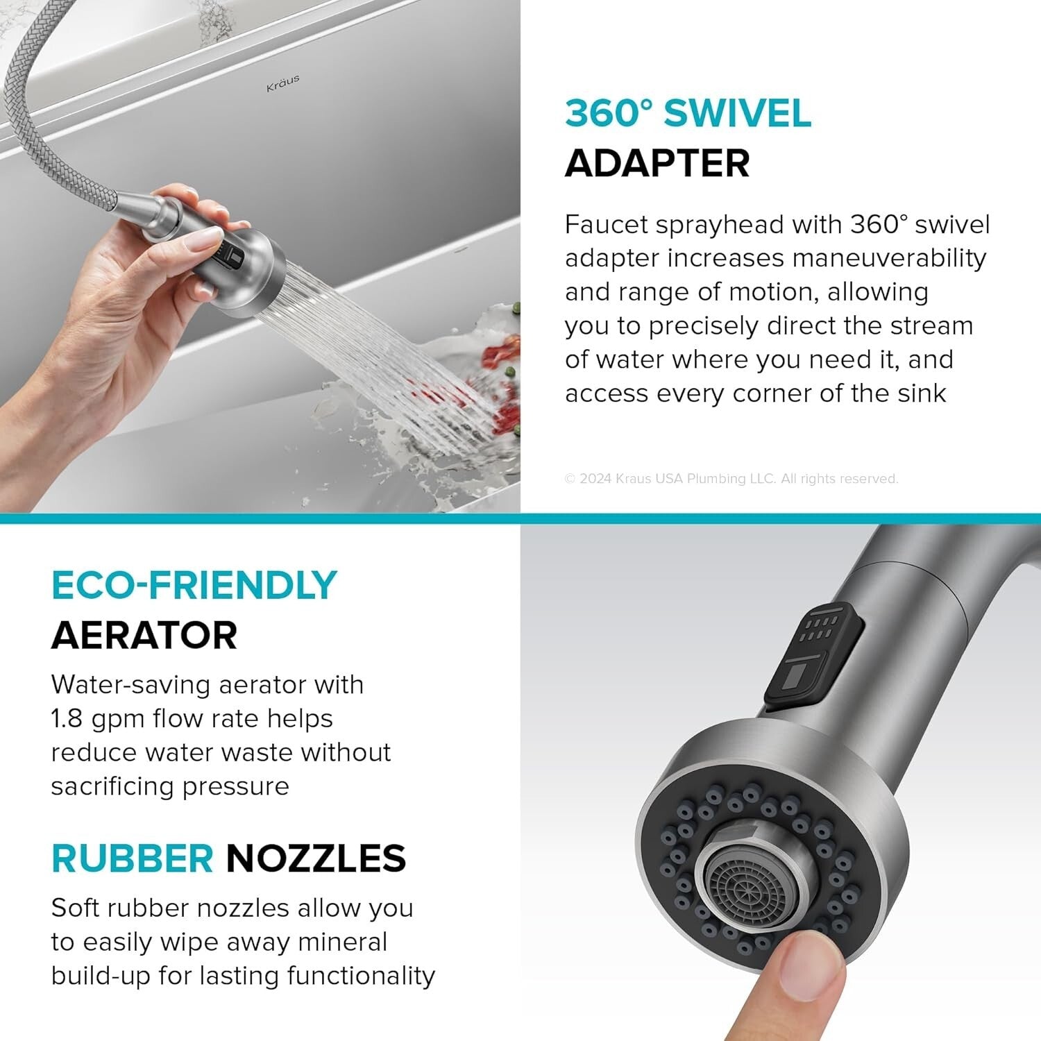 Contemporary ADA-Compliant Pull-Down Faucet with Spot-Free Stainless Finish