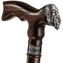 Load image into Gallery viewer, Elegant Walnut Wood Viking Cane - Custom Length with Interchangeable Tip