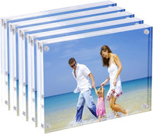 Load image into Gallery viewer, Versatile 6x8 Acrylic Picture Frames - Magnetic, Easy Photo Changes, Pack of 5