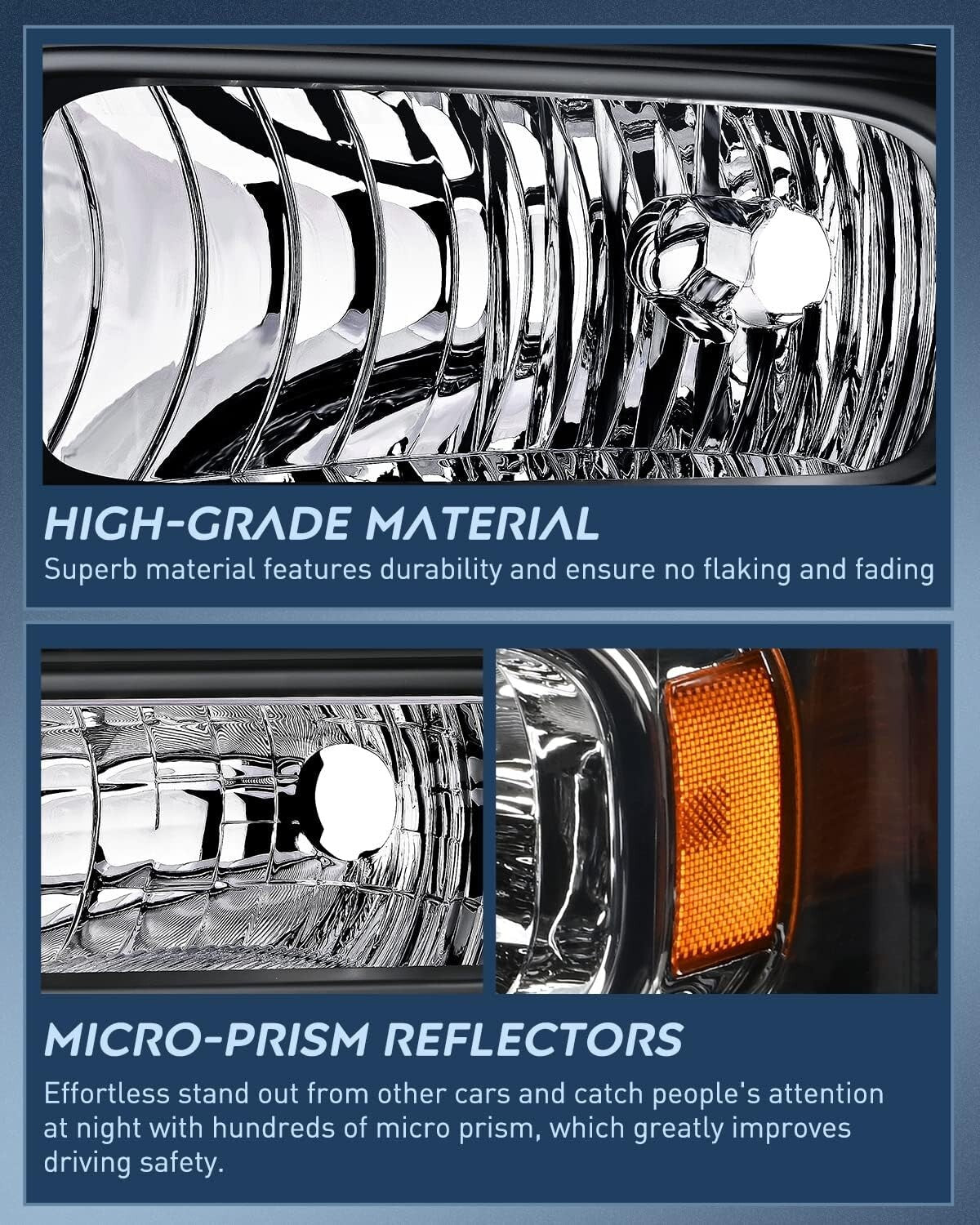 DOT Compliant Waterproof Headlight Set for 2005-2007 Ford F-Series Trucks