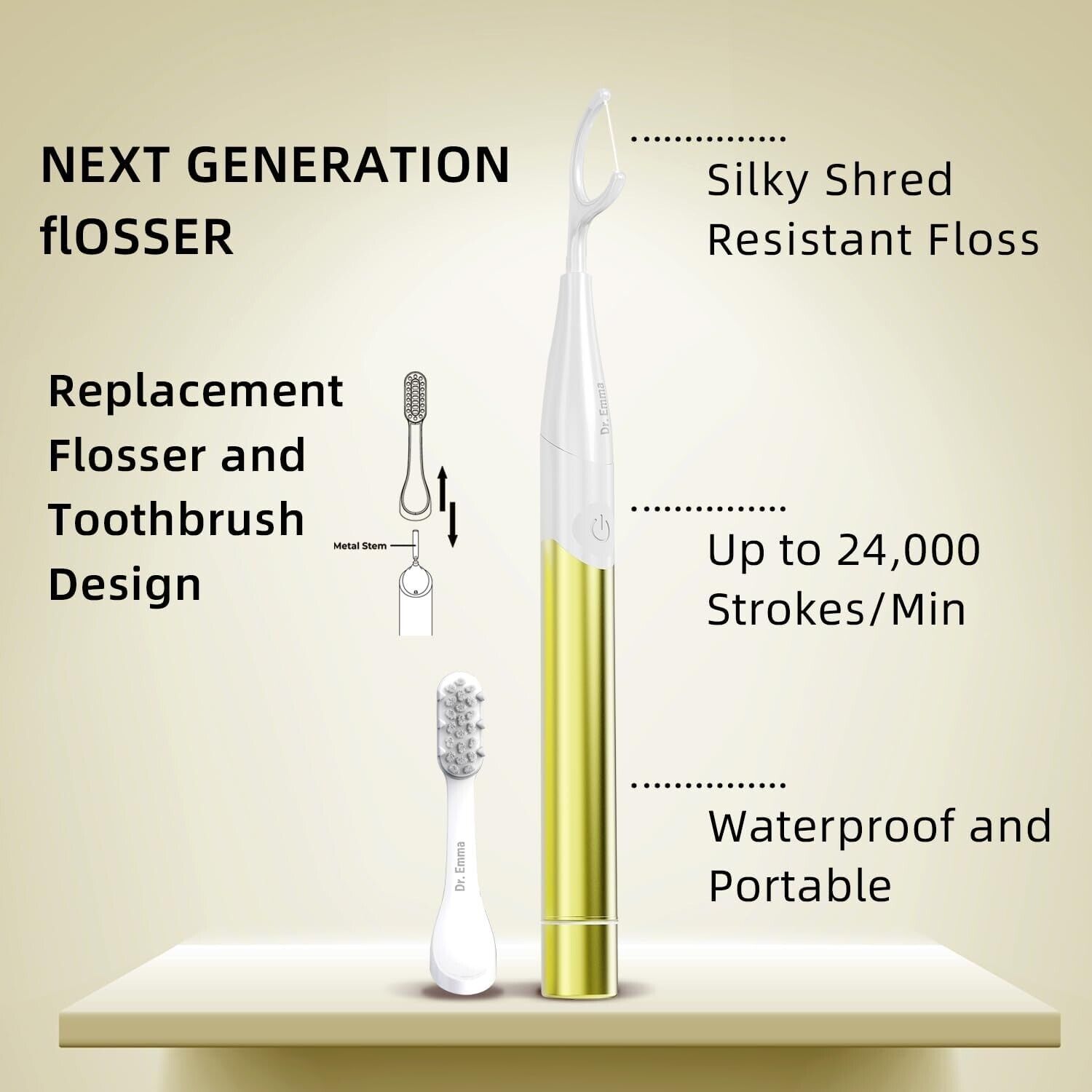 Electric Vibration Flosser Starter Kit: Advanced Gum Stimulation for Adults