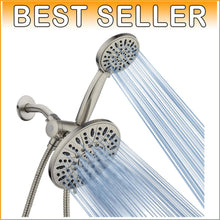 Load image into Gallery viewer, Luxurious 6-Setting Rainfall &amp; Handheld Shower Combo - Easy Install in Nickel