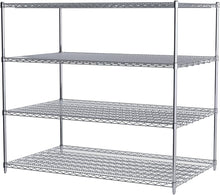 Load image into Gallery viewer, Industrial Grade Chrome Wire Shelf System - NSF Certified 4 Pack for Efficiency