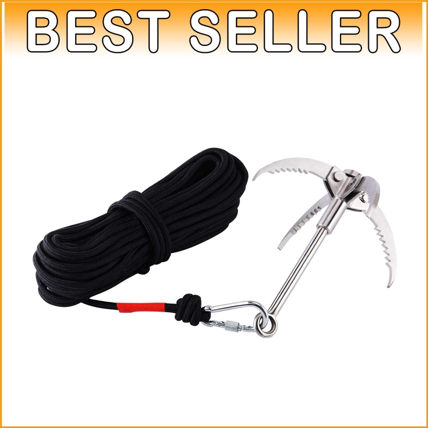 Durable Stainless Steel Grappling Hook with 4-Claw Design for Outdoor Adventures
