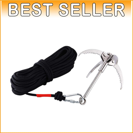 Durable Stainless Steel Grappling Hook with 4-Claw Design for Outdoor Adventures
