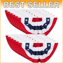 Load image into Gallery viewer, Celebrate with 12 Foldable American Flag Banners - 3x6 Feet for Patriotic Events