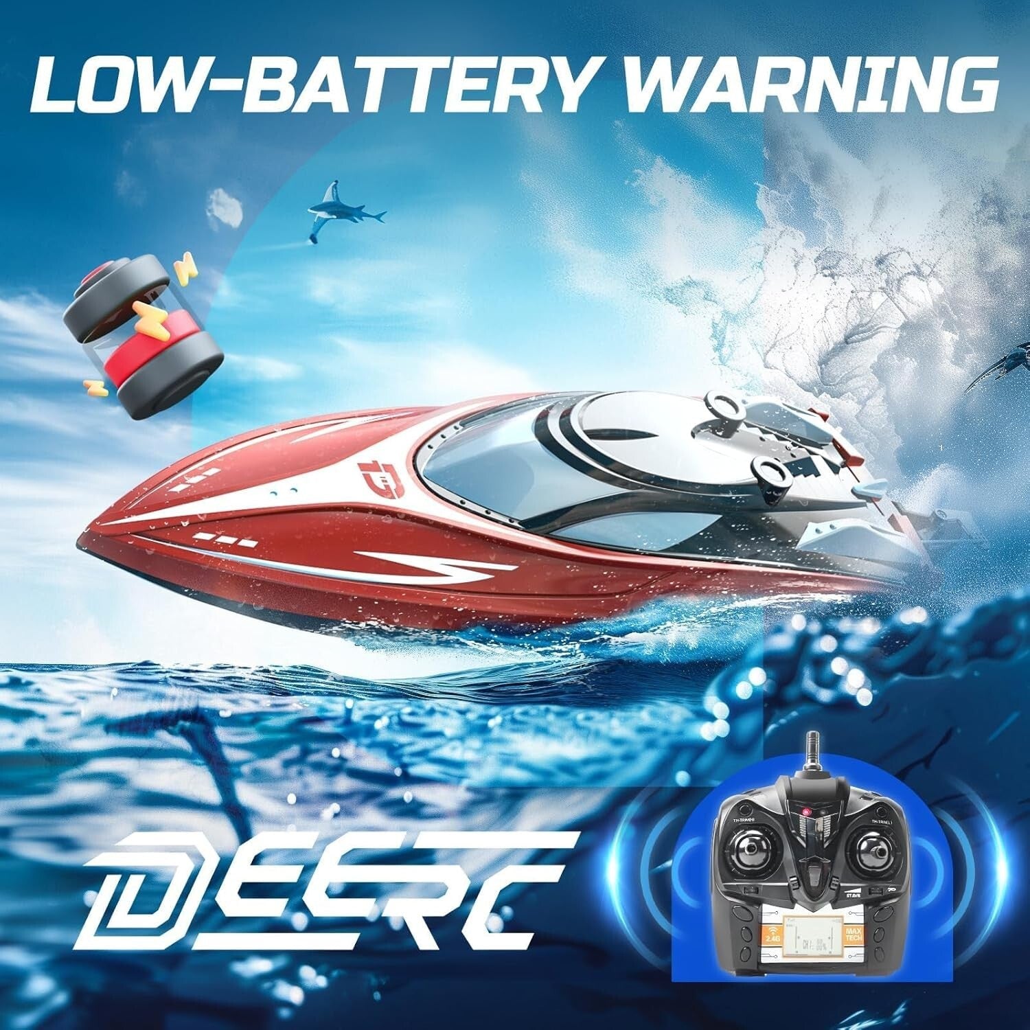 Exciting 2.4 GHz Racing Boat – Lightweight & Compact RC Fun for Pools & Lakes